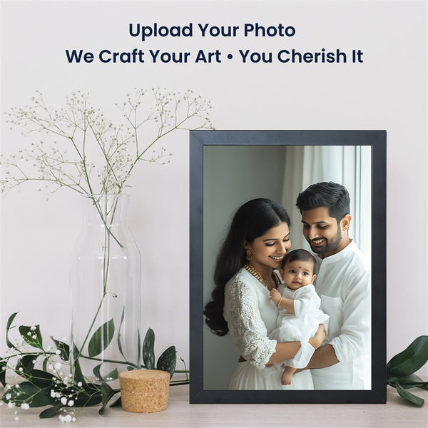 Personalized Photo Frame with Custom Print | Baby & Couple Portrait Picture Frame for Home Decor | Meaningful Gift for Living Room, Bedroom & Special Occasions