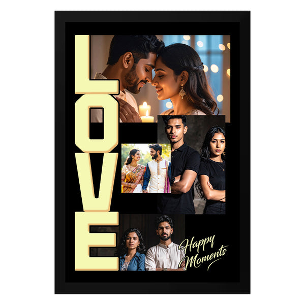 Customized Love Photo Frame for Couples | Romantic Wall Art with Your Photos & Message