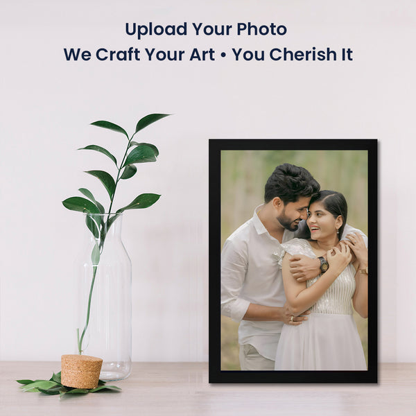 Personalized Couple Photo Frame with Custom Print | Romantic Portrait Picture Frame for Home Décor | Perfect Gift for Anniversary, Wedding & Special Moments