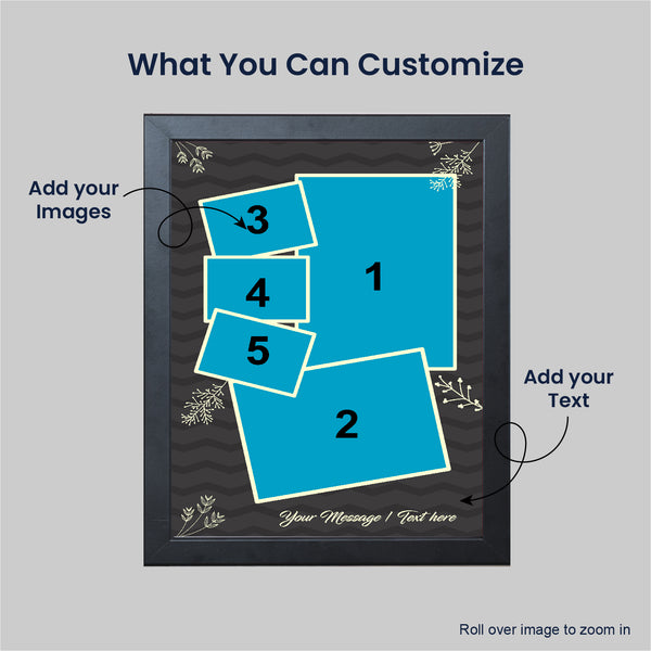 Personalized Collage Photo Frame | Custom 5-Photo Layout with Message Space | Elegant Gift for Weddings, Birthdays & Anniversaries