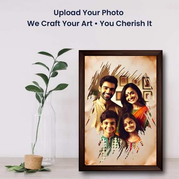 Personalised Photo Frame on Canvas or Vinyl Print with Frame | Customized Framed Wall Art for Birthday, Anniversary & Festival Gifting