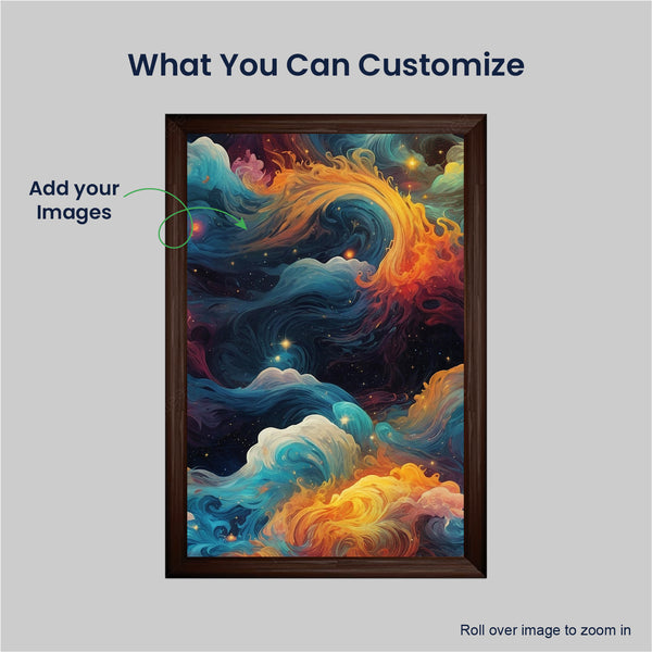 Customized Family Photo Frame | Personalized Portrait with Artistic Background | Home Decor, Anniversary & Gift
