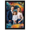 Customized Family Photo Frame | Personalized Portrait with Artistic Background | Home Decor, Anniversary & Gift