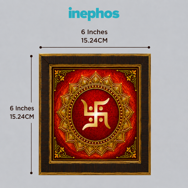 Swastik Mandala Acrylic Photo Frame | Premium Hindu Spiritual Wall Decor | Auspicious Wall Frame for Home, Office & Pooja Room