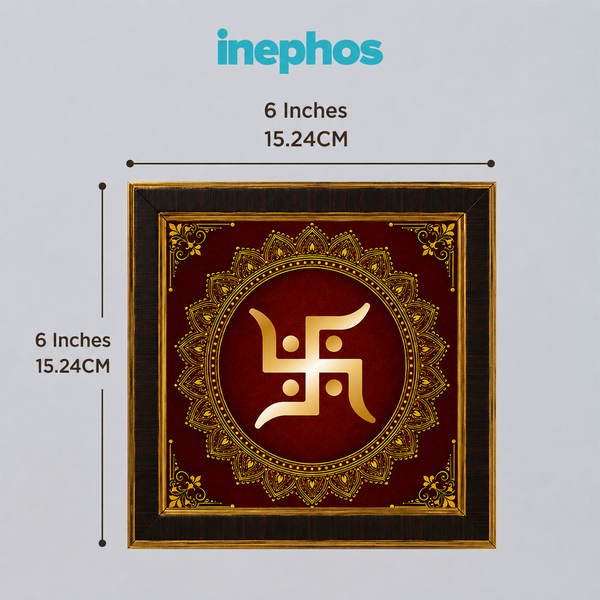 Swastik Mandala Acrylic Photo Frame | Premium Auspicious Wall Decor | Hindu Spiritual Wall Frame for Home, Office & Pooja Room