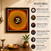 Premium Om Symbol Wooden Photo Frame | Golden OM Mandala Wall Decor | Vastu & Spiritual Home Decoration Frame