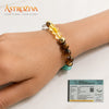 AstroZiva Dhan Yog Crystal Bracelet for Men & Women | Citrine, Tiger Eye, Green Jade, Green Aventurine, Sphatik, Pyrite & Hematite Crystals | Wealth, Good Luck & Positive Energy | Stretchable Crystal Bracelet