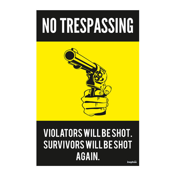 No Trespassing Wall Poster | Funny Wall Poster for Teenagers & Students | Outdoor Wall Decor Posters
