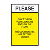 Humorous Anti-Littering Poster | Please Don't Throw Cigarette Ends | Environmental Awareness | Funny Office and Public Space Decor