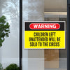 Warning Sign | Funny Poster | Parenting Theme| Humorous Home, Office and Playroom Decor