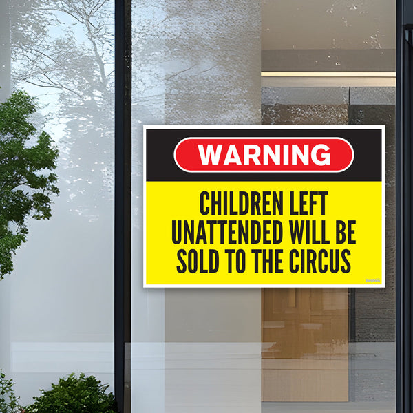 Warning Sign | Funny Poster | Parenting Theme| Humorous Home, Office and Playroom Decor