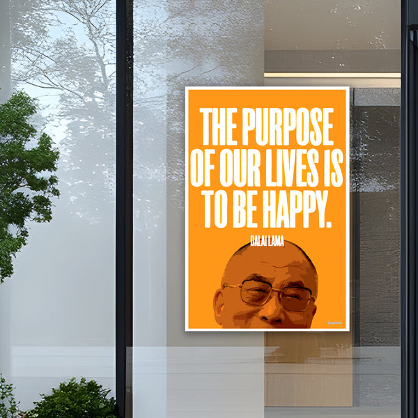 Dalai Lama Quote Poster | Inspirational Wall Art | Purpose of Life Quote | Home, Office and Meditation Space Decor