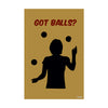 Humorous Juggling Silhouette Poster | Retro Fun Wall Art | Game Room and Gym Decor