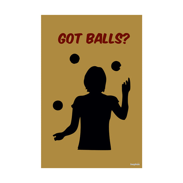 Humorous Juggling Silhouette Poster | Retro Fun Wall Art | Game Room and Gym Decor