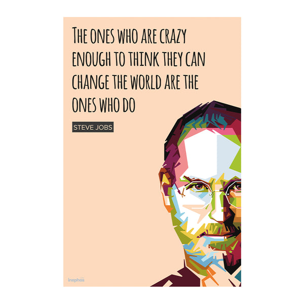 Steve Jobs Quote Vinyl Wall Poster | Crazy Enough to Change the World | Motivational Wall Art for Office, Study & Entrepreneurs