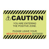 Positive Zone Funny Vinyl Wall Poster | Leave Negative Thoughts Outside | Sarcastic Humour Wall Poster