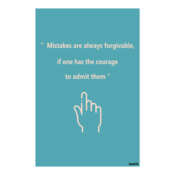 Mistakes Are Forgivable | Motivational Quote Vinyl Poster | Courage & Accountability Wall Art