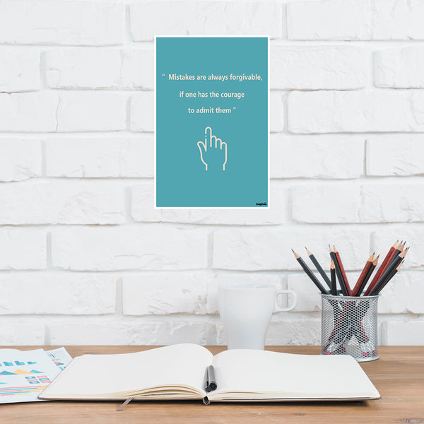 Mistakes Are Forgivable | Motivational Quote Vinyl Poster | Courage & Accountability Wall Art
