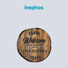 Rustic Wooden Family Welcome Name Plate For Home Entrance | Custom Round Wall Decor For Living Room