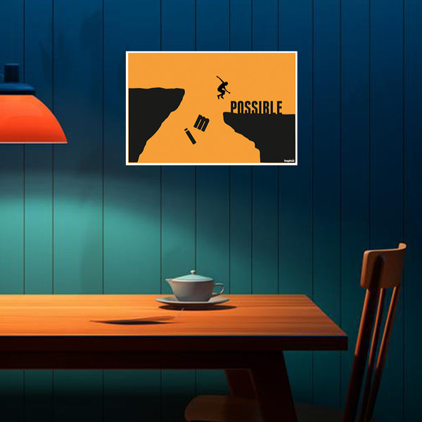 I’m Possible Motivational Vinyl Wall Poster | Inspirational Jump Design for Students, Entrepreneurs & Office Decor