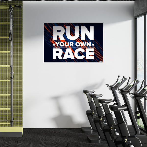 Run Your Own Race | Inspirational Fitness Wall Poster for Runners, Athletes, and Gym Motivation | Bold Typography Art for Home, Gym & Office