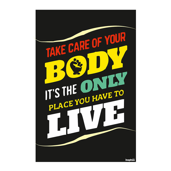 Take Care of Your Body Motivational Wall Poster | Fitness Quote Posters for Gym and Home Workout