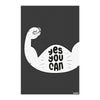Yes You Can | Motivational Muscle Arm Poster for Fitness, Gym, and Study Spaces | Bold Black & White Wall Art for Daily Inspiration