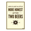 Two Beers Truth Quote Poster | Funny Wall Art for Restaurant, Kitchen, Cafe, Lounge & Club Decor