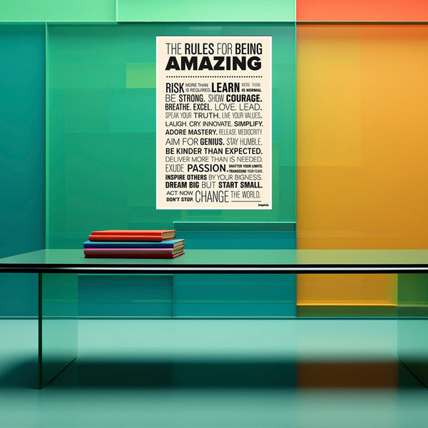 The Rules for Being Amazing Vinyl Wall Poster | Inspirational Poster for Home & Office Wall Decoration