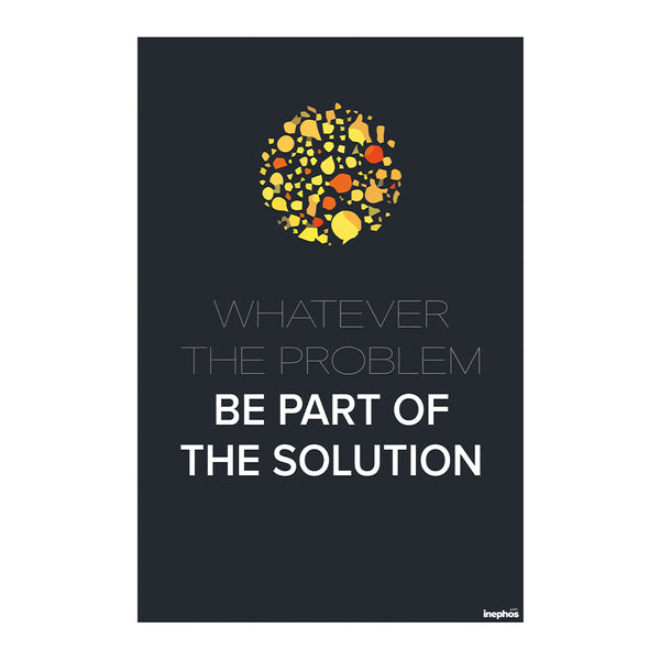 Be Part of the Solution Motivational Poster | Modern Quote Wall Art for Office, School & Workspace