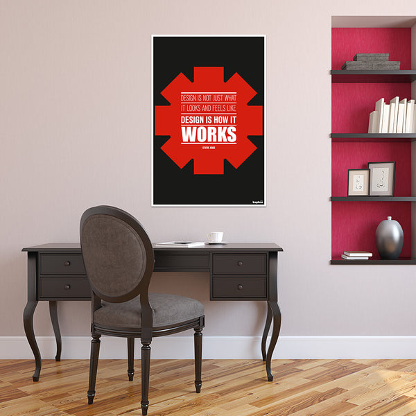 Design Is Not Just How It Looks | Steve Jobs Quote Poster for Designers, Offices & Creative Workspaces