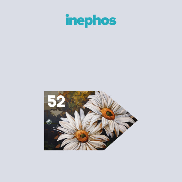 Floral Arrow House Number Name Plate | Modern Daisy Design Wall Decor For Homes & Apartments