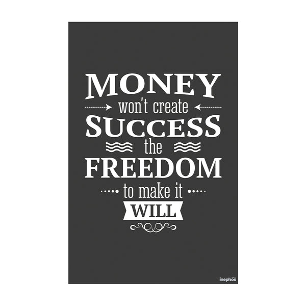 Money Won’t Create Success | Inspirational Freedom Quote Wall Poster | Motivational Office & Entrepreneur Decor