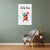 Funny Christmas Travel Poster | Santa Going for a Long Trip Wall Art | Cute Holiday Décor for Kids Room, Living Room & Office