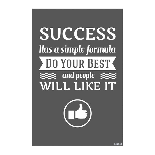 Success Has a Simple Formula Poster | Do Your Best Quote Wall Art for Office, Home, Study & Workspace Decor