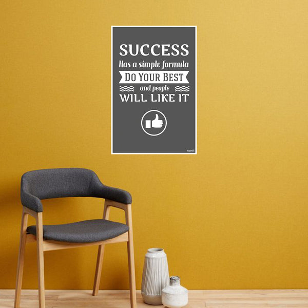 Success Has a Simple Formula Poster | Do Your Best Quote Wall Art for Office, Home, Study & Workspace Decor