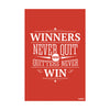 Motivational Poster - 'Winners Never Quit' Quote Wall Art | Typographic Design | Inspirational Home and Office Decor