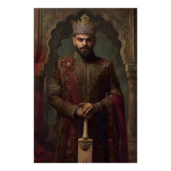 Virat Kohli Royal Poster | King Kohli Cricket Legend Goat Wall Art for Sports Fans, Bedroom, Lounge & Game Room Décor
