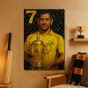 Ms Dhoni Trophy Poster | CSK Championship Moment With Trophy Lift | IPL Fan Art