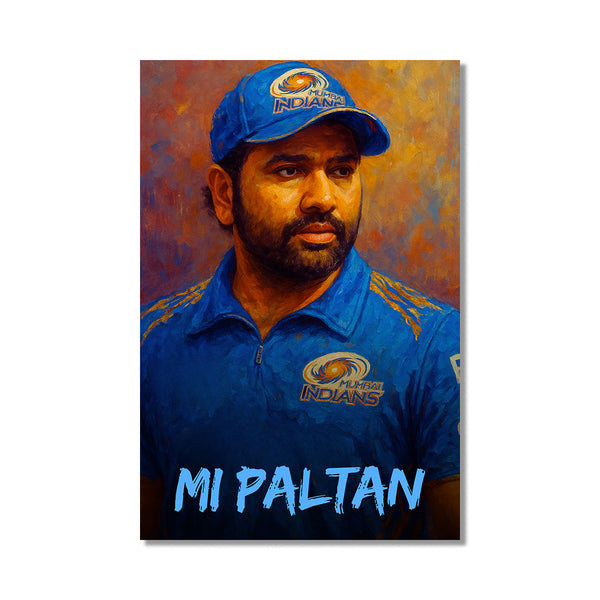 Stand with MI Paltan in spirit with this dynamic IPL poster featuring Rohit Sharma | The leader of Mumbai Indians