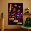 KKR Stars Poster | Andre Russell & Sunil Narine Power Duo With Bat & Ball