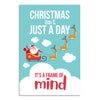 Christmas Wall Poster | Christmas Isn’t Just a Day, It’s a Frame of Mind | Santa Sleigh & Reindeer Poster for Home, Kids Room, Festive Holiday Wall Décor