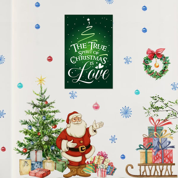The True Spirit of Christmas Is Love | Festive Green Tree & Snow Design | Holiday Home Décor, Kids Room, Living Room, Office Xmas Poster