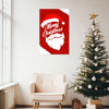 Merry Christmas Poster with Santa Hat & Beard | Festive Red Holiday Wall Art for Home, Office, Kids Room & Christmas Party Decoration | Xmas Poster