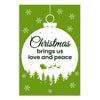 Christmas Brings Us Love & Peace | Festive Green Holiday Decoration for Home, School, Office, Café & Party Décor | Xmas Poster