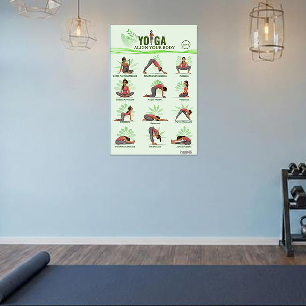 Yoga Align Your Body Poster - Part 1 | Essential Yoga Asanas for Flexibility & Posture | Wellness, Fitness & Home Yoga Wall Poster