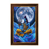 Meditating Lord Shiva Framed Poster | Mahadev Wall Art for Peace, Focus & Positive Energy | Spiritual Vastu Décor with Moon & Trishul