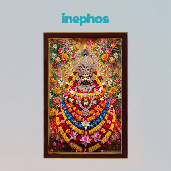 Khatu Shyam Ji Photo Frame | Divine Blessings, Faith & Prosperity Wall Decor | Spiritual Vastu Artwork for Home, Office & Temple