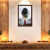 Buddha Photo Frame for Home Decor | Peaceful Meditation Wall Art with Monk & Giant Buddha Face Design | Spiritual Wooden Photo Frame for Living Room, Office, Yoga & Zen Spaces
