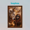Sacred Nandi & Shivling Photo Frame for Home Decor | Divine Rudraksha Mala Shiva Lingam Wall Art with Holy Nandi Bull | Spiritual Wooden Photo Frame for Temple